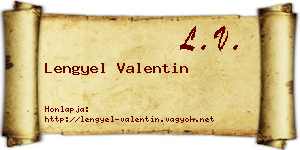 Lengyel Valentin névjegykártya
